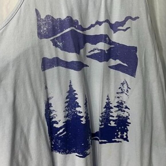 Under Armour Women’s Medium HeatGear Loose Tank Top – Blue Mountain Print - Picture 6 of 7